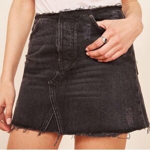 Reformation Westin Black Denim Jean Mini Skirt Size 29
